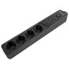 Proove Listwa zasilająca 2m 2500W Power  Socket P-04 (4xAC + 4xUSB + 2xType-C) czarny/black